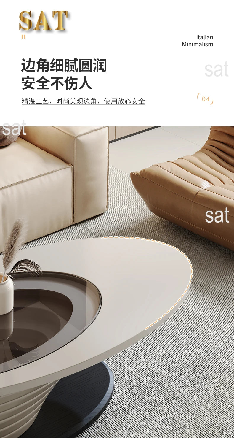 Oval Modern Coffee Table Unique Trendy Design European Coffee Table Neutral Minimalist Table Basse Living Room Furniture