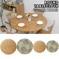 Round Tablecloth Wood Texture Tablecloths Elastic Fitted Home Round Table Cover Waterproof Oil-Proof Reusable Tablecloths