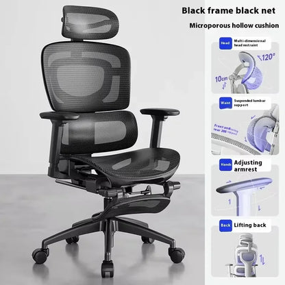 Ergonomic Office Chair with Lumbar Support Adjustable 3D Armrests Recline Tilt Function Mesh Seat for Home Office