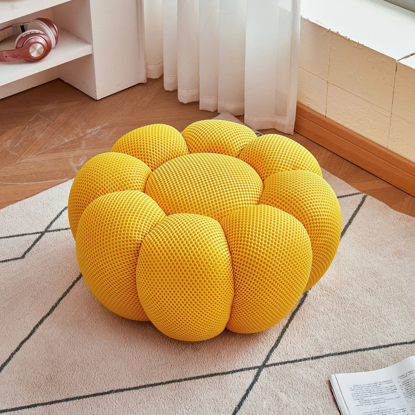 Modern Pumpkin Chair Luxury Bubble Sofa Single Lounge Seat Lazy Recliner for Bedroom Balcony Living Room Aesthetic Accent