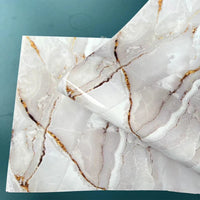 1 roll of marble self-adhesive wallpaper PET waterproof, flame-retardant, oil proof sticker background wall decorative wallpaper