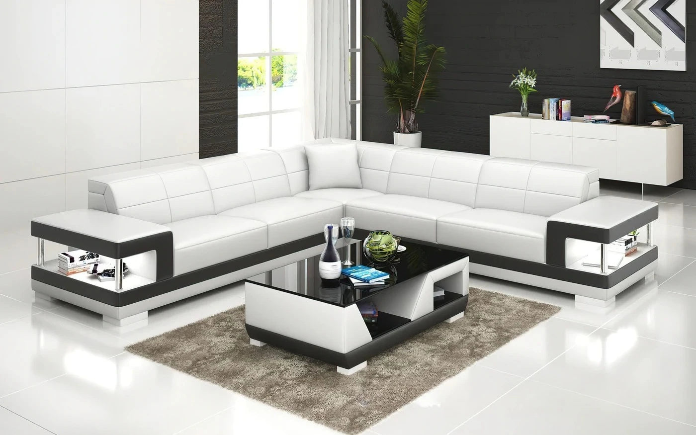 Nordic new creative leather sofa first layer cowhide modern living room sofa
