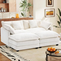 77.6" Chenille Cloud Loveseat Sofa with Deep Seats & Pillows