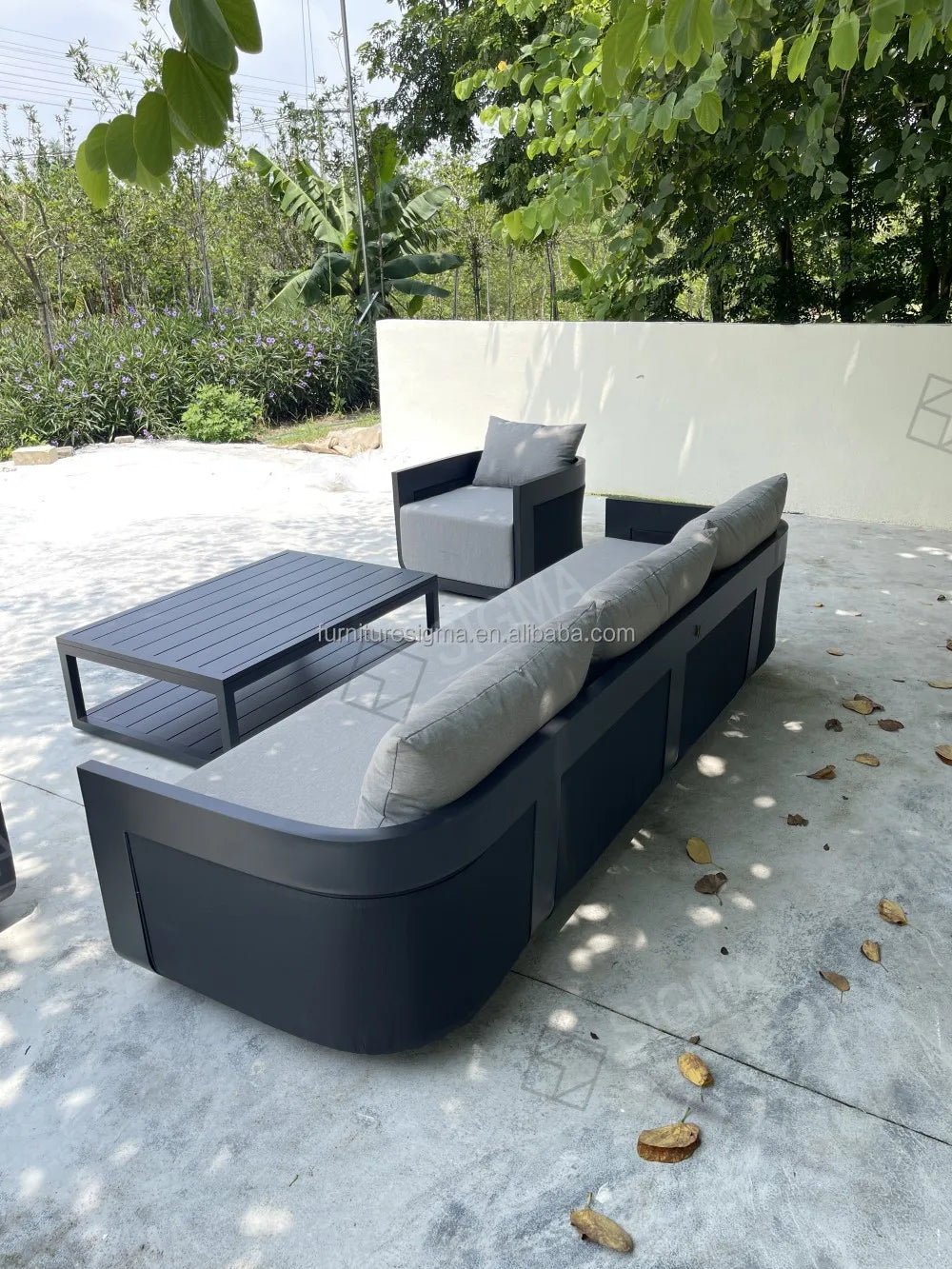 Sigma Designer Aluminum Furniture with Cushions Sofa Set Living Room Garden Patio Hotel Sectional Outdoor Sofa