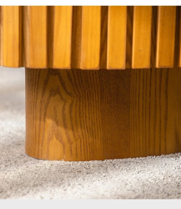 SS Modern Wooden Coffee Table Round Black With Solid Wood Veneered, Circle Center Table Accent Tea Table For Living Room Apartme