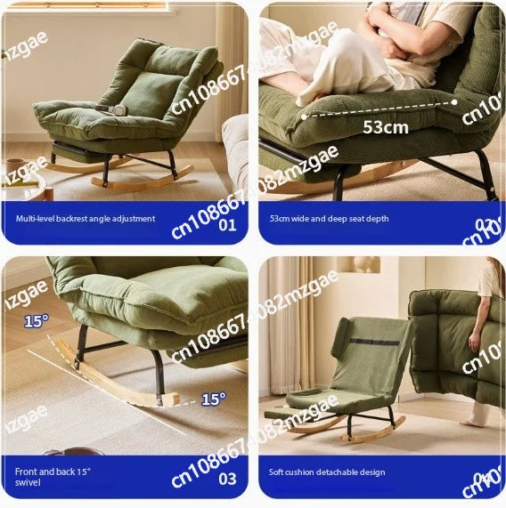 New single sofa, living room lazy lounge chair, comfortable rocking chair with retractable foot pedals