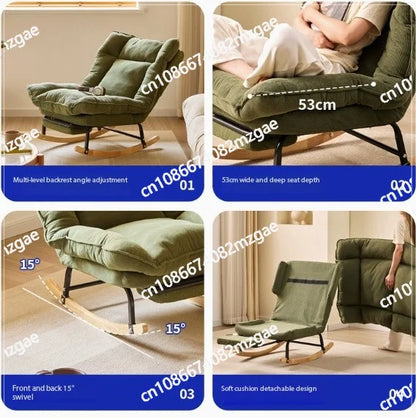 New single sofa, living room lazy lounge chair, comfortable rocking chair with retractable foot pedals