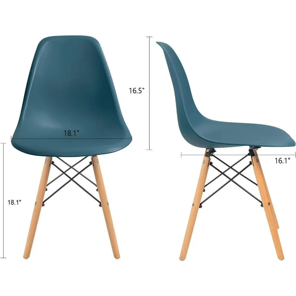 Furmax Modern Style Dining Chair Mid Century Modern DSW Chair, Shell Lounge Plastic Chair for Kitchen Chairs Set of 4(White)