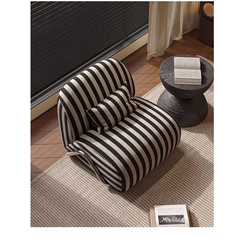 JCX Light Luxury Leisure Chair Designer Recliner Modern Wabi Wind Balcony Single Chair Living Room Comfortable Lazy Single Sofa