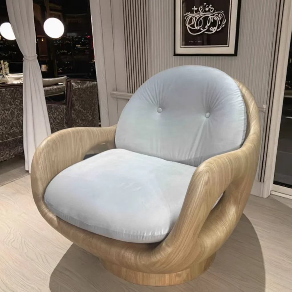 2025 Italian New Creative Lounge Chair Relaxed Leisure Lying Down Lounge Minimalist Rocking Chair Velvet Fabric Lounge Chair