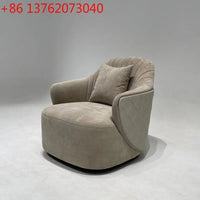 Italian light luxury single sofa chair villa living room home leather armchair