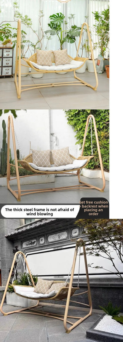 Household wrought iron, garden villa rocking chair small courtyard, balcony double hanging chair