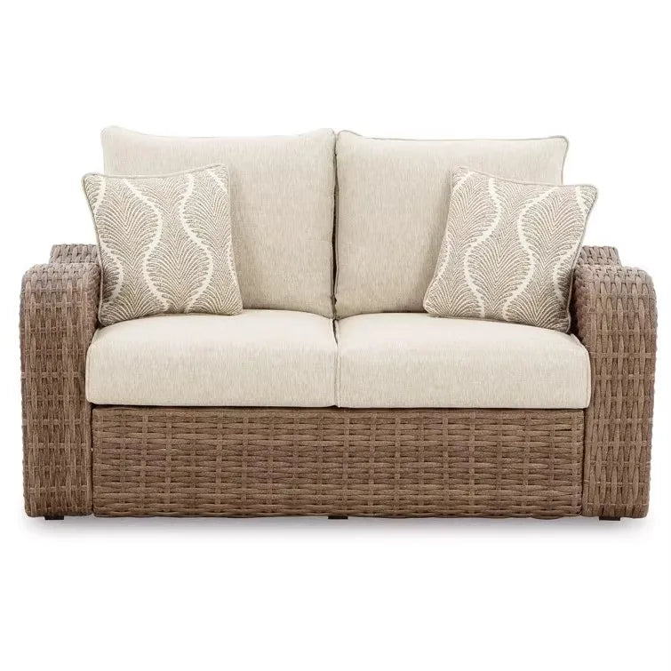 Nordic outdoor villa courtyard leisure sofa simple design milk tea shop cafe outdoor rattan combination furniture