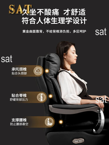 /Electric Leather Boss Chair Modern Design Comfortable Ergonomic Trendy Chair Swivel Arm Footrest Salon Silla Oficina Furniture