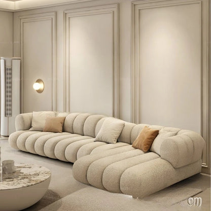 Living room cloud fabric sofa size apartment