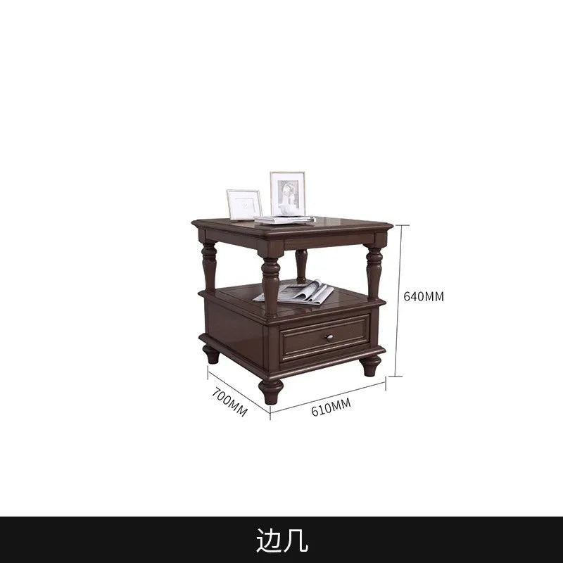 Customizable American Country Vintage Log Leather Sofa