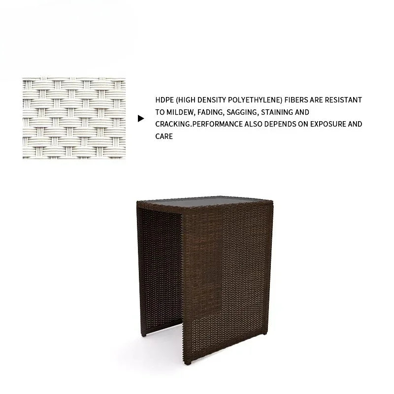 Luxury Round Patio Furniture with Fire Pit Rattan Chairs and Patio Tables Restaurant