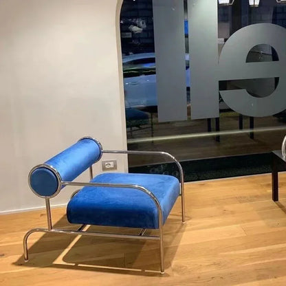 Stainless Steel Single Sofa Recliner Italian Living Room Furniture Home Leisure Back Armchair Designer Fabric Living Room Chairs