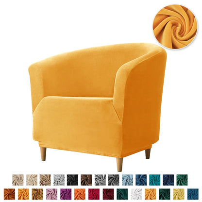 Velvet Tub Cover Chair Jacquard Single Seat Sofa Slipcover 1 Seate Living Room  Furniture Couch Washable Club Armchair Cover