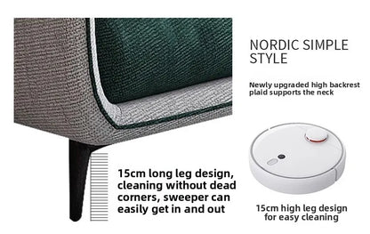 Nordic modern and simple, fabric sofa living room double, three combination small apartment light luxury Internet