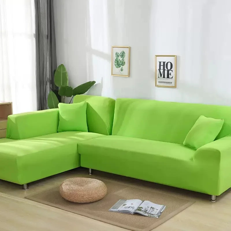 Elastic Solid Color Sofa Cover for Living Room All-inclusive Spandex Couch Cover Sectional Furniture Slipcover 1/2/3/4 Seater