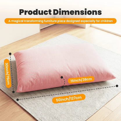 Kids Bean Bag Bed Foldable Compression Lounger Sofa Bed with Soft Removable & Washable Cover Foam-Filled Floor Lounger Chair