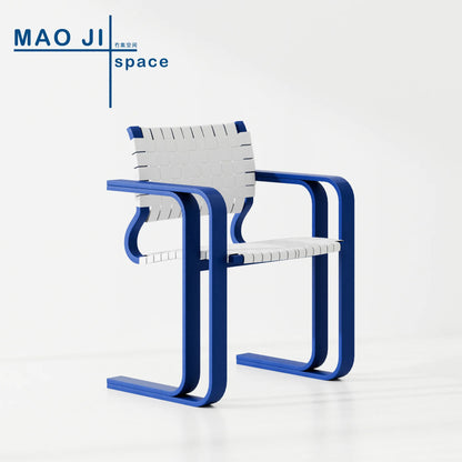 Woven chair retro solid wood designer single chair antique creative restaurant chair