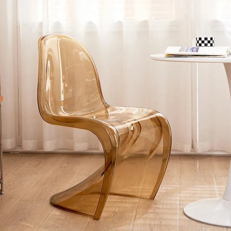Acrylic Ghost Chair Modern Minimalist Transparent Dining Chair Designer Vanity Stool Kitchen Seating Clear Plastic Chaise Chair