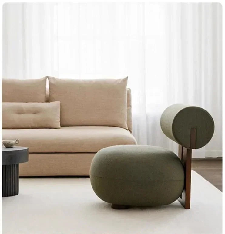 Nordic Backrest Chair Modern Solid Wood Luxury Single Sofa Balcony Tatami Lounge Chair Cloth Chair Living Room Furniture chaises