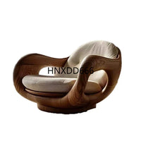 Sofa chair designer creative single log living room study Italian minimalist recliner