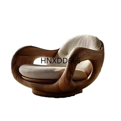 Sofa chair designer creative single log living room study Italian minimalist recliner