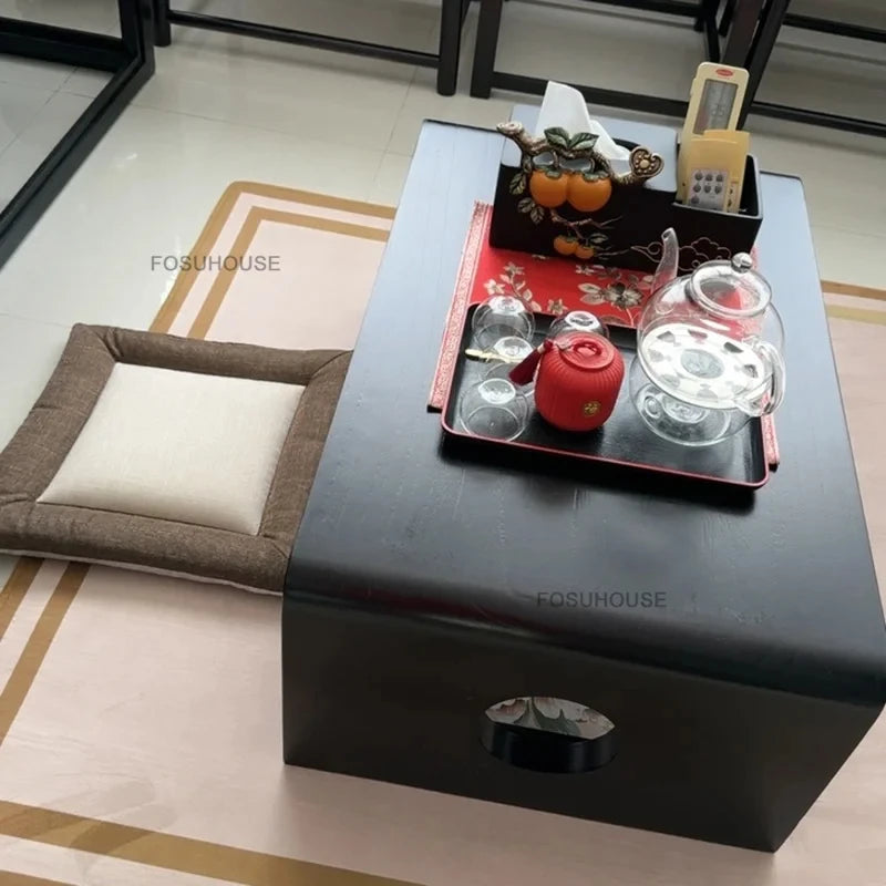Japanese Solid Wood Coffee Table for Living Room Furniture Sofa Side Table Light Luxury Minimalist Household Window Small Table