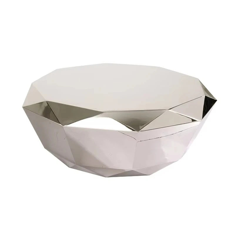 Modern Minimalist Luxury Diamond Stainless Steel Coffee Table Living Room Furniture Shaped  Center Table Tea Table Escritorios