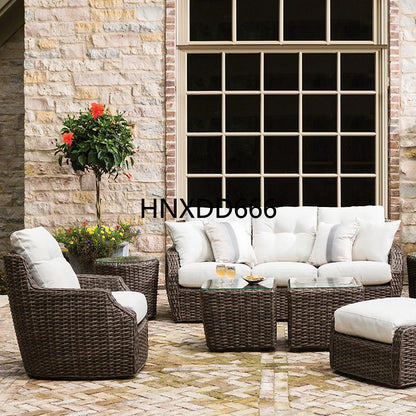 Outdoor sofa combination balcony rattan leisure chair swivel chair