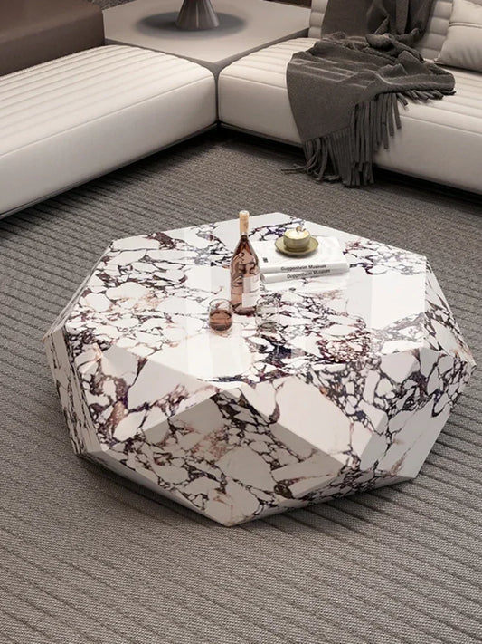 Y Minimalist Luxury Stone Rock Plate Diamond Modern Minimalist High Sense Small Apartment Shaped Coffee Table Living Room Home