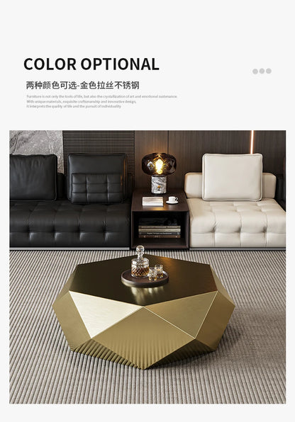 VV Italian minimalist gold diamond coffee table designer high-end small apartment hotel KTV special-shaped light luxury living r