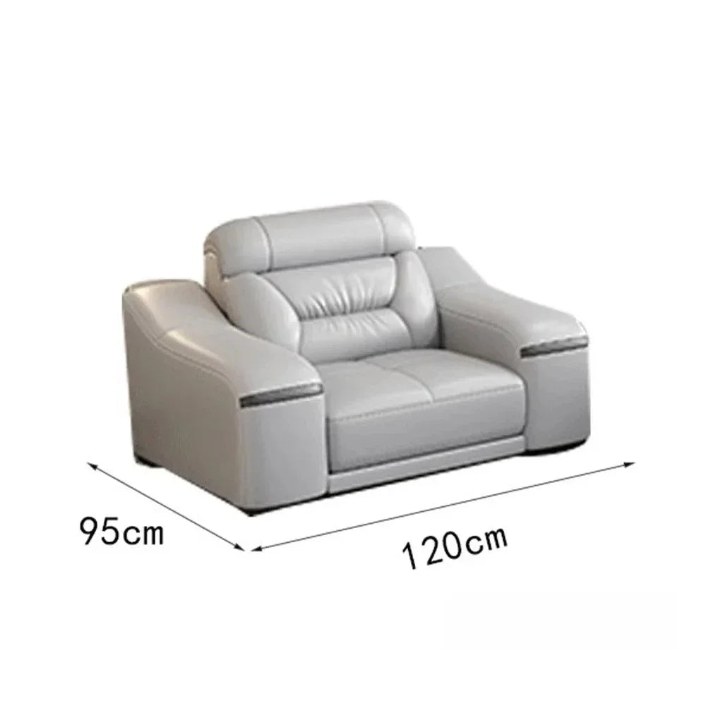 MINGDIBAO Genuine Leather Living Room Sofa Set Power Reclining Couch Electric Recliners with Stool Seating Room, Sofa Reclinable