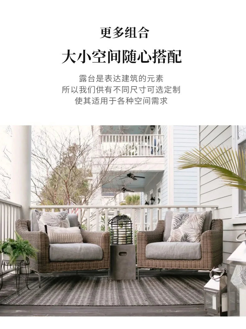 Nordic Outdoor Sofa - Round Rattan-Style Corner Set For Courtyards, Balconies, And Hotels Sun-Resistant