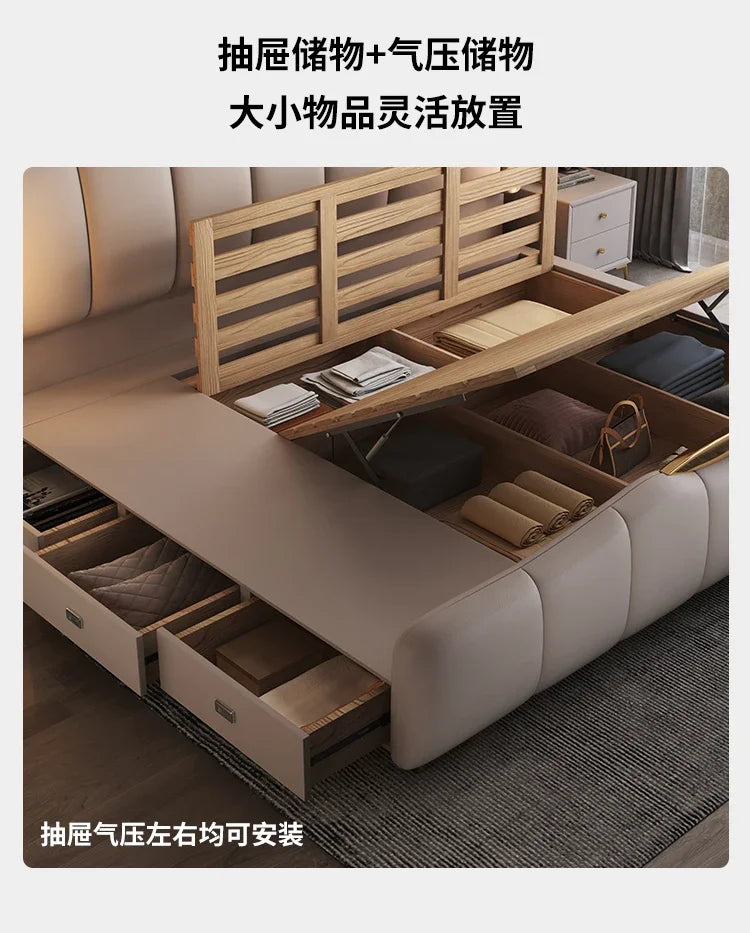 Luxury Frame Double Bed King Size Modern Living Room Frame Double Bed Queen Hotel Princess Cama De Casal Bedroom Furniture