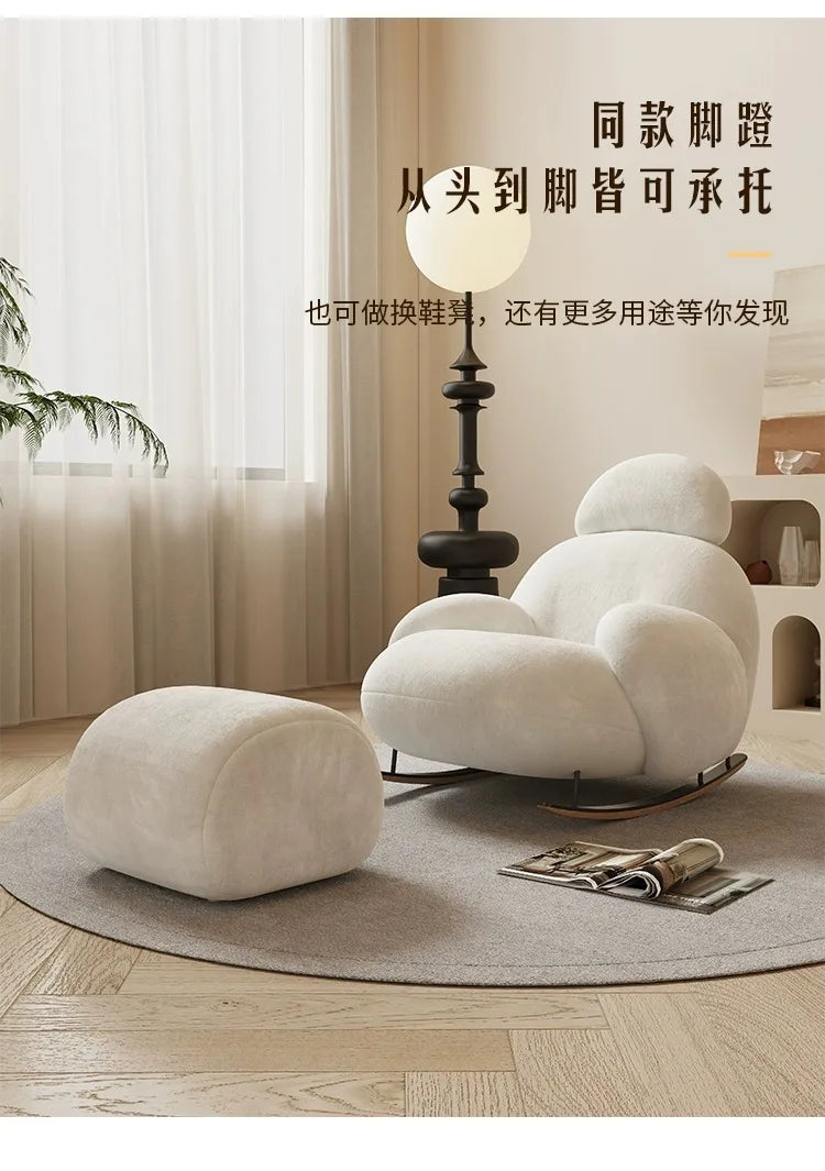 elegant creativity armchair Luxury Design modern comfortable Adult rocking chair balcony fashion mecedora adulto home furniture