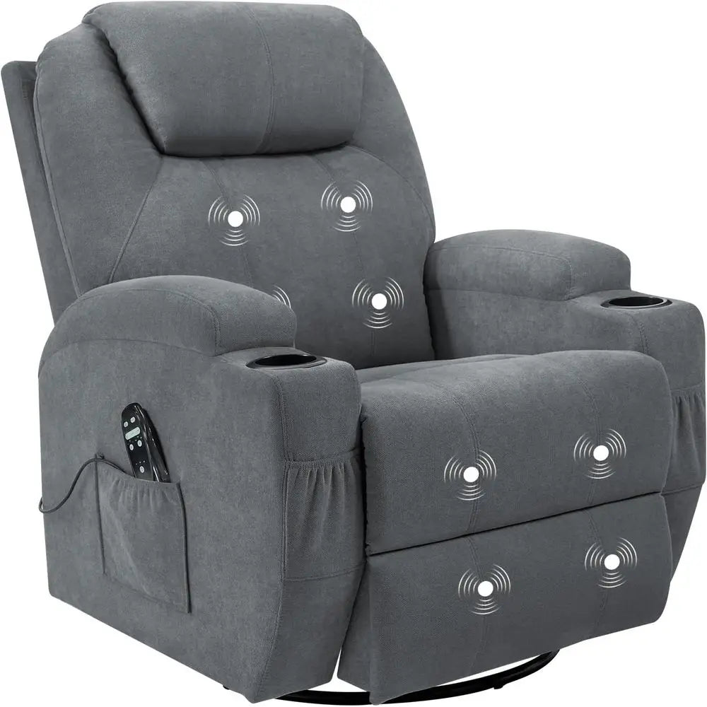 Dual Motor Power Lift Recliner for Elderly Adults with Heat Massage Lay Flat Feature Wireless Remote Cup Holder Customizable