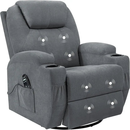 Dual Motor Power Lift Recliner for Elderly Adults with Heat Massage Lay Flat Feature Wireless Remote Cup Holder Customizable
