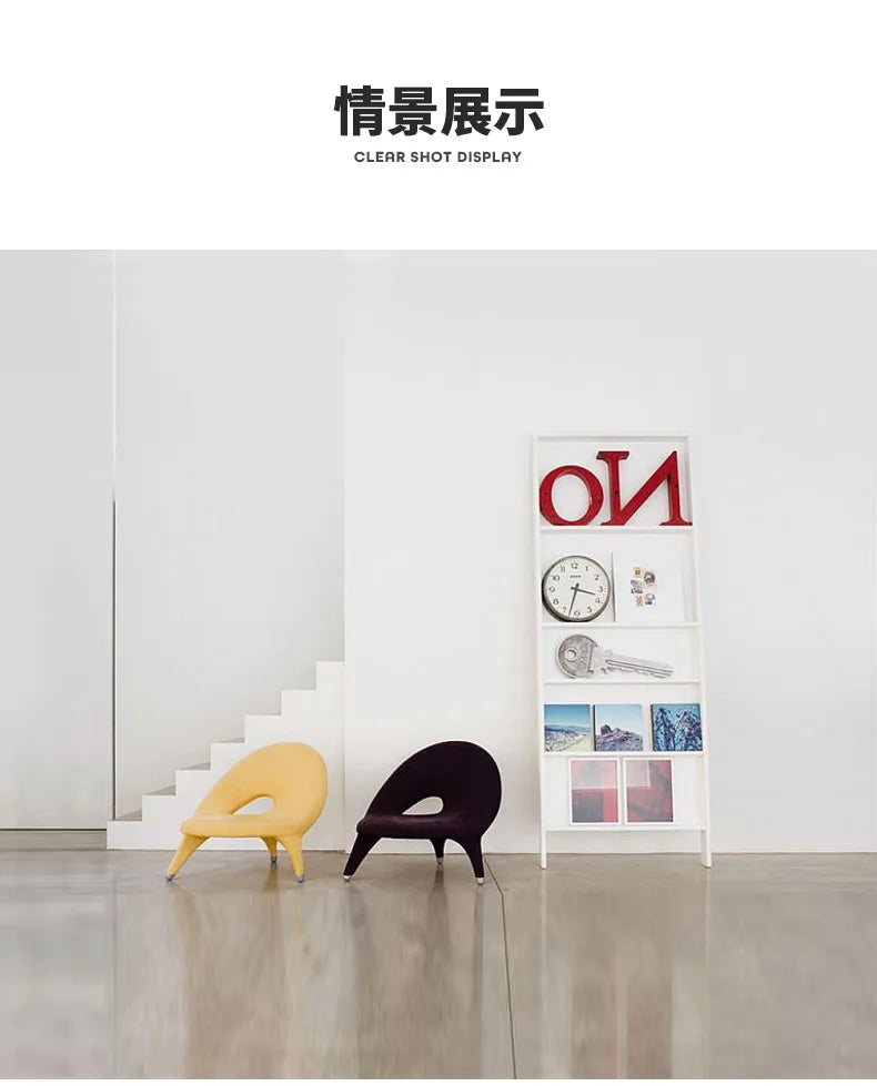 Italian Minimalist Creative Single Fabric Sofa Modern Light Luxury Home Living Room Bedroom Wingback Chair