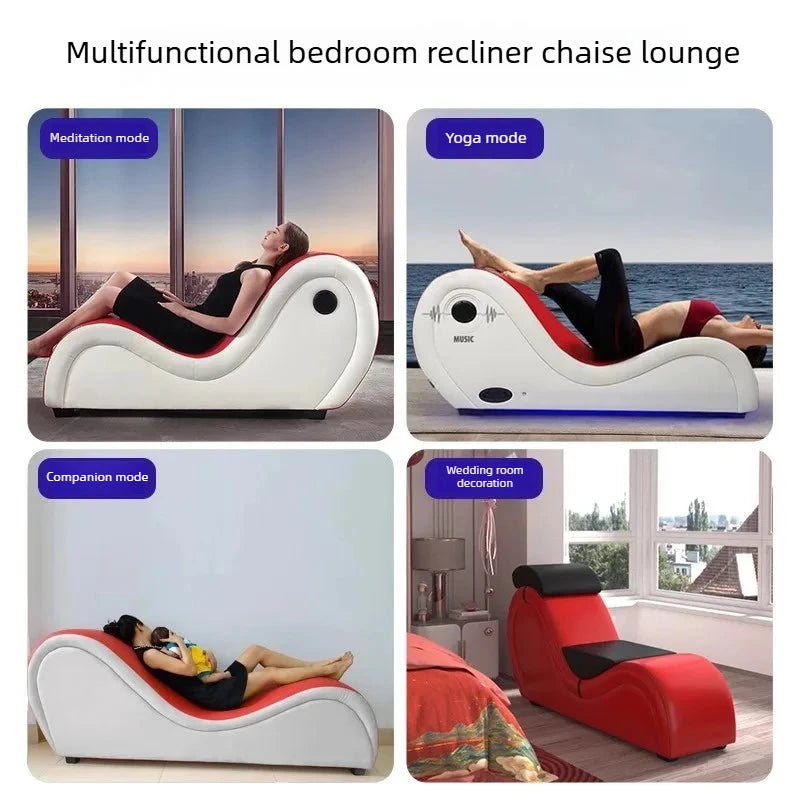Hotel Bedroom Couple Lounge Chaise Sofa, Casual Reclining Love Seat, Modern Intimacy Chair for Couples