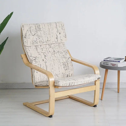 Nordic Lounge Chair - Solid Wood Armrest Recliner for Balcony & Nursery