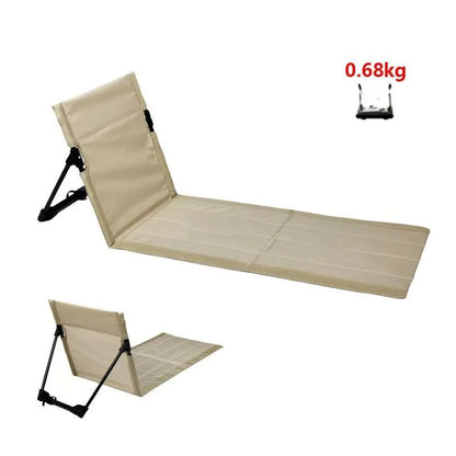Outdoor Aluminum Alloy Support Pole Lawn Chair Camping Portable Lazy Cushion Extended Folding Backrest Grass Chair