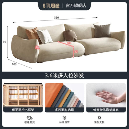 Nordic Cloud Living Room Sofas Cream Loveseat Tiny House Comfortable Living Room Sofas Relaxing Ergonomics Muebles Furniture