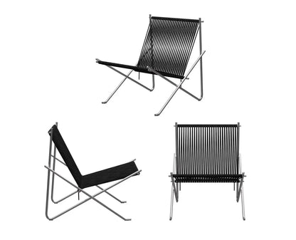 MOMO Bauhaus Leisure Chair Simple Design Living Room Sofa Balcony Rope Woven Stainless Steel Solid Frame Modern Outdoor Living C