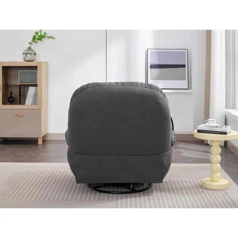 Power Recliner Swivel Glider with USB Charger and Bluetooth Music Player for Gaming, Working, and Leisure - Grey