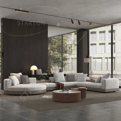 Best Seller Modern Foam Sponge Filling Timber Frame Fabric L Shaped Sofa for Living Room